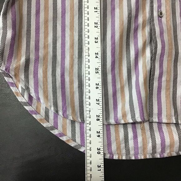 Robert Graham Men's L Multicolor Striped Flip Cuff Button Up Shirt - Picture 8 of 11